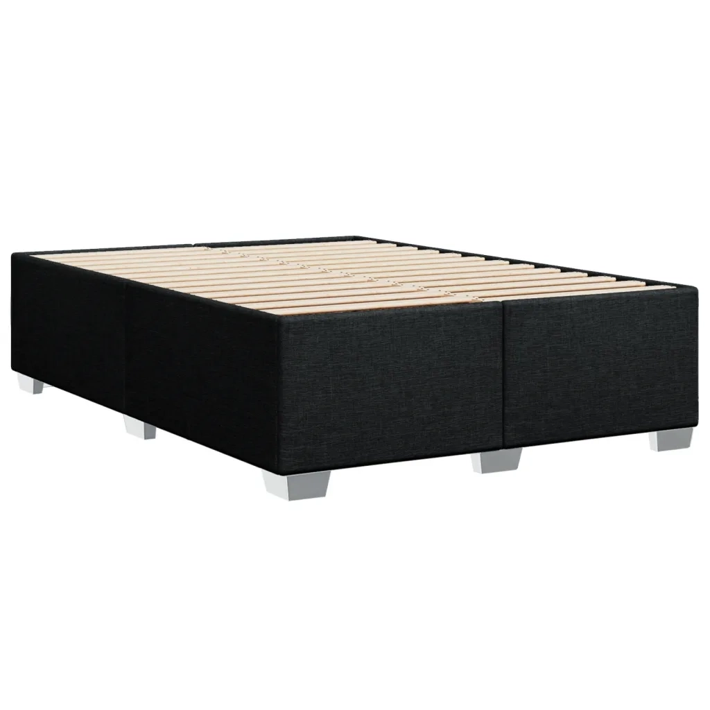 vidaXL Giroletto a Molle con Materasso Nero 160x200 cm in Tessuto