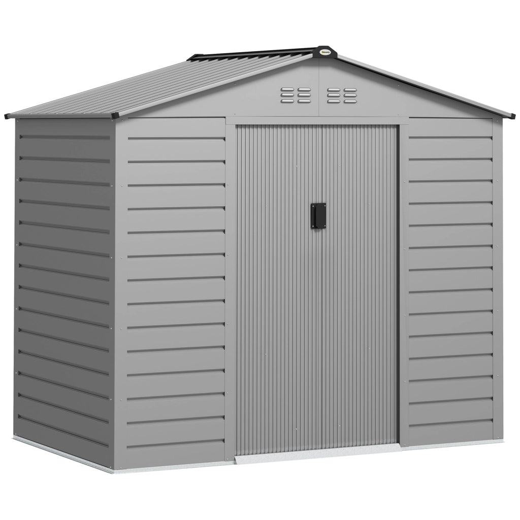 RIPOSTIGLIO da giardino 213x131x192 cm in acciaio grigio, doppia porta
