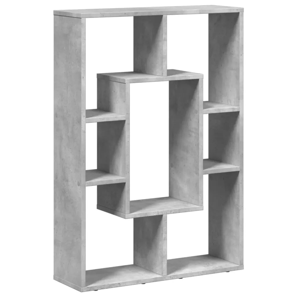Libreria-Scaffale per Libri-Mobile di Stoccaggio Grigio Cemento 63x20x90 cm in Truciolato