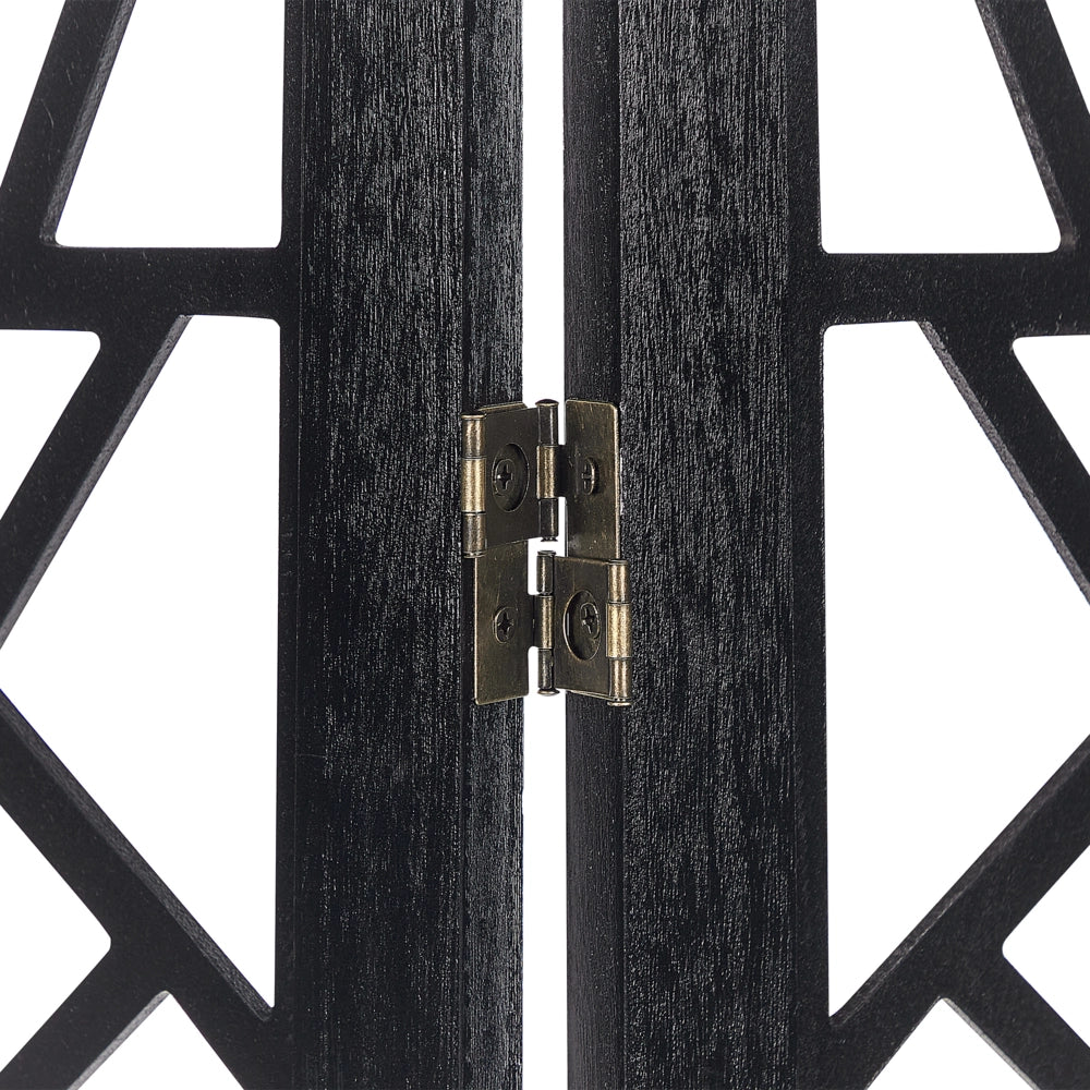 Divisorio per ambienti in legno di Paulownia nero MDF 4 pannelli pieghevoli schermo decorativo divisorio soggiorno camera da letto design tradizionale moderno