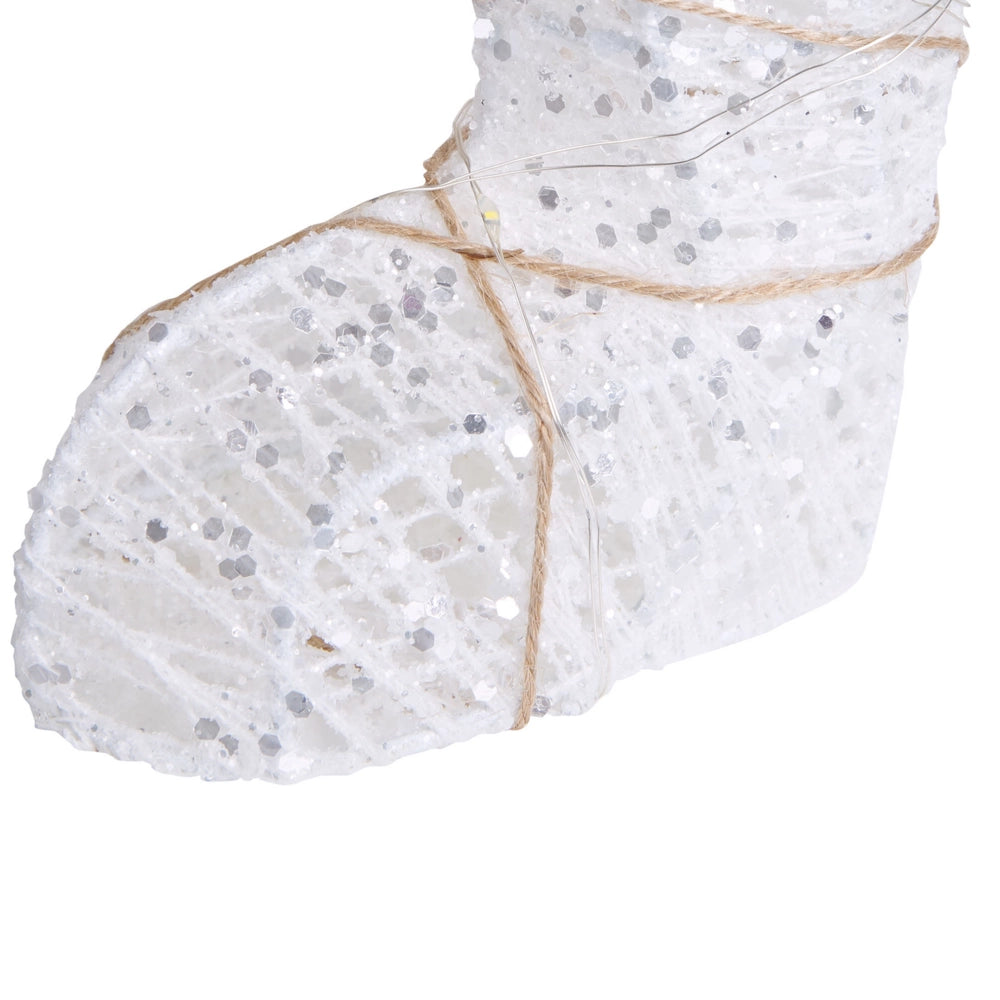 Decorazione da Interno ed Esterno con Luci a LED Pupazzo di Neve Struttura in Metallo Bianco