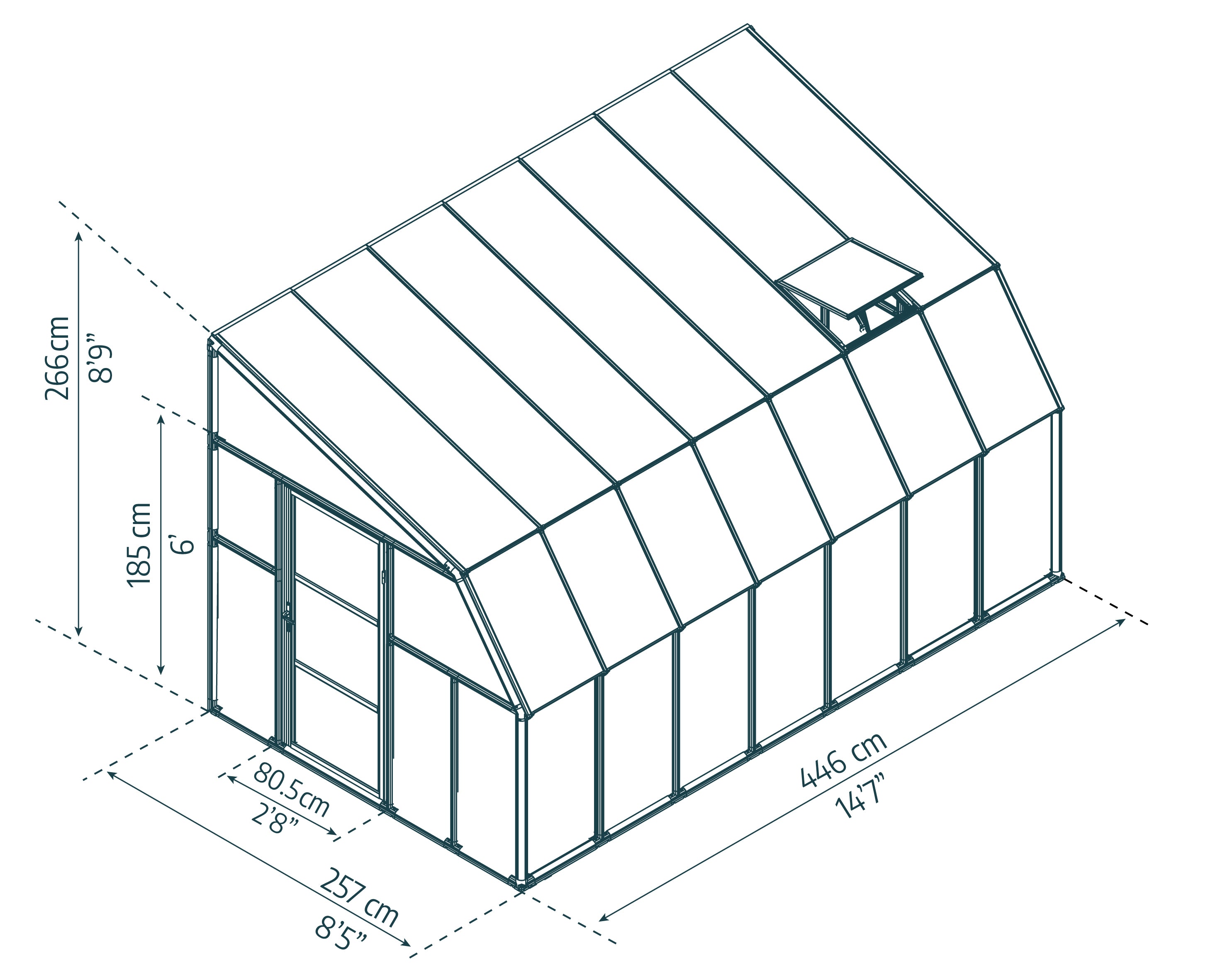 Veranda in Policarbonato Sun Room 2.7X4.5 m Bianco
