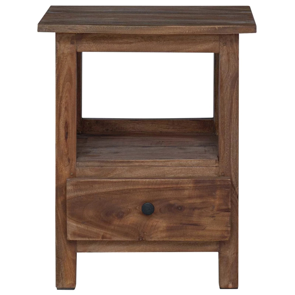 Comodino | Armadio da Notte | Mobiletto da notte Marrone 30 x 30 x 47 cm Legno Recuperato Massello