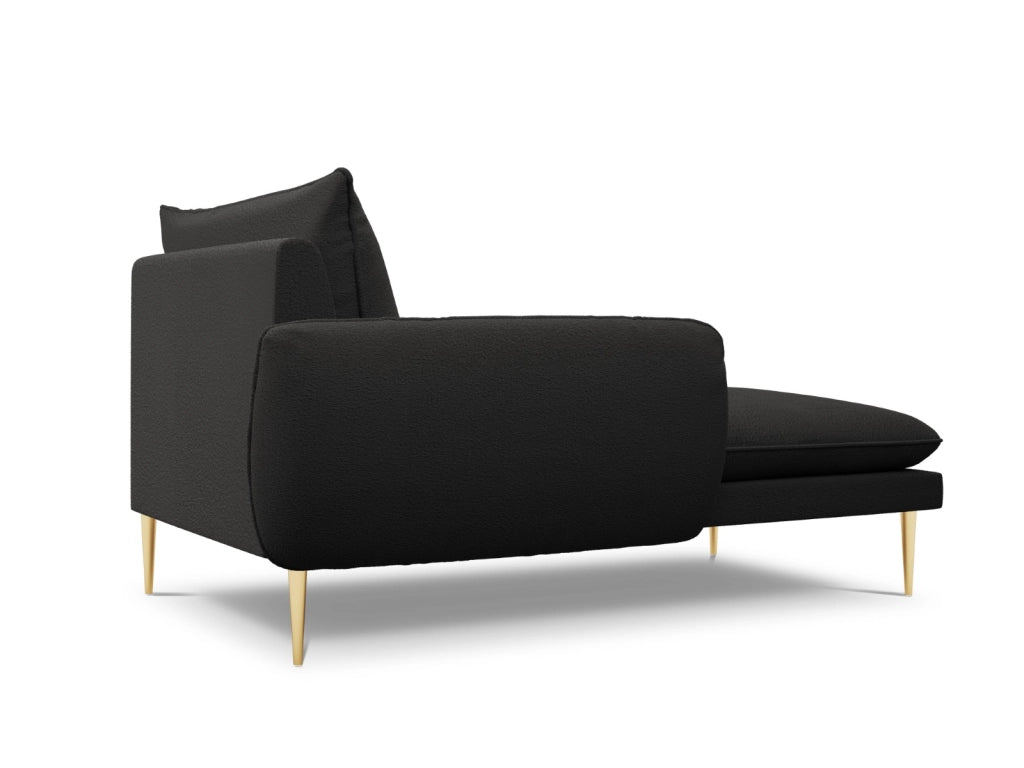 Cosmopolitan Design - Chaise longue sinistra "Vienna" in bouclé nero 