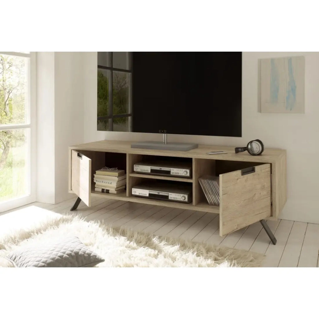 Mobile TV 156 cm SHOW – 2 porte – Rovere chiaro – Design moderno e funzionale
