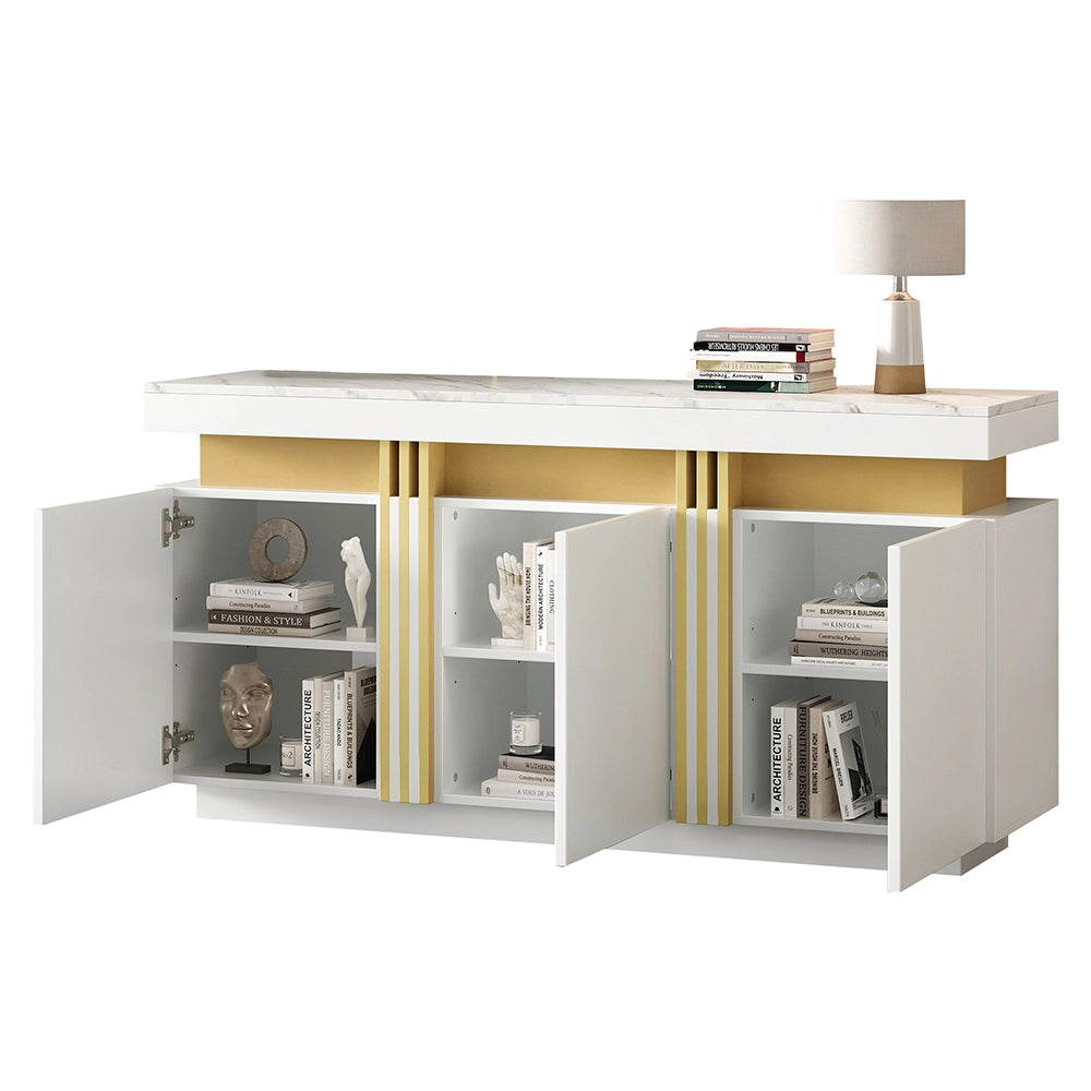 Buffet - Xylo - 3porte bianco platino 140x38x70cm