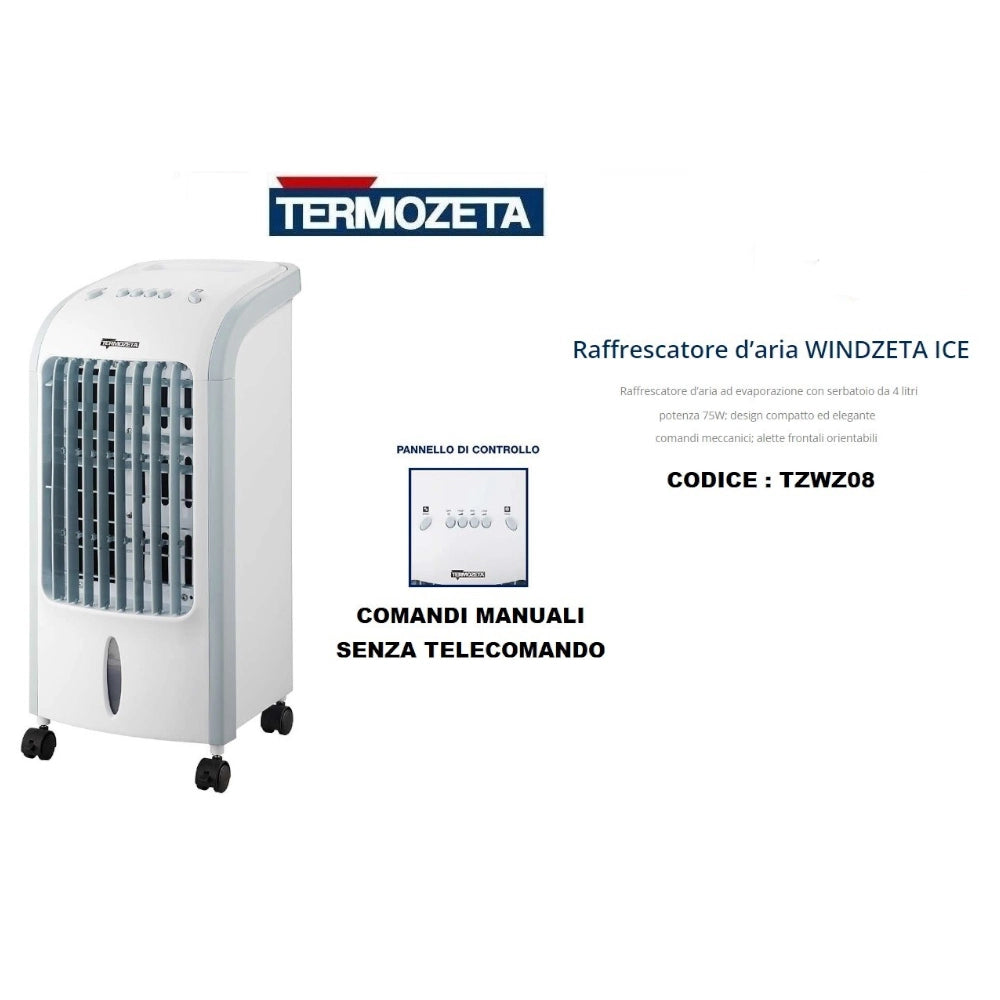 TERMOZETA TZWZ08 Raffrescatore Aria Portatile Acqua Ghiaccio Ventilatore Freddo