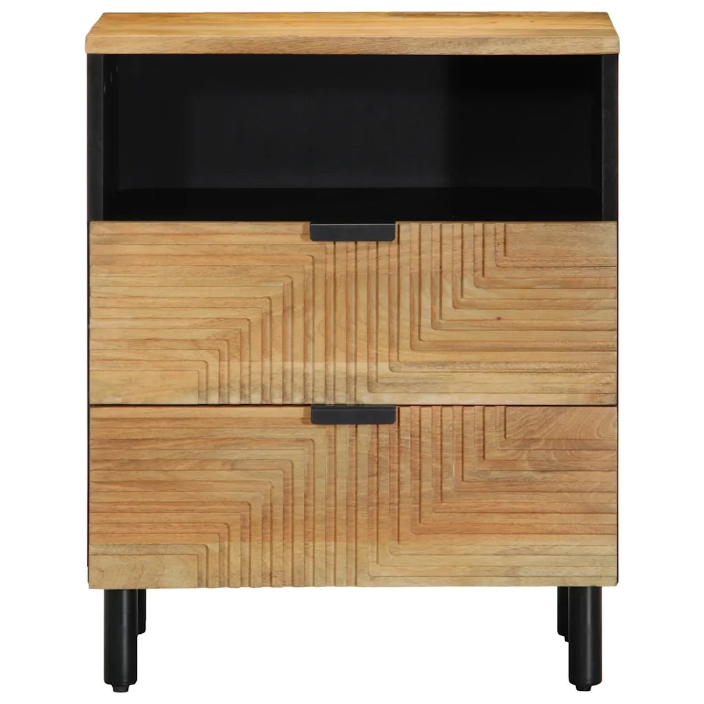 Comodino Marrone 50x33x60 cm in Legno Massello di Mango 4017730