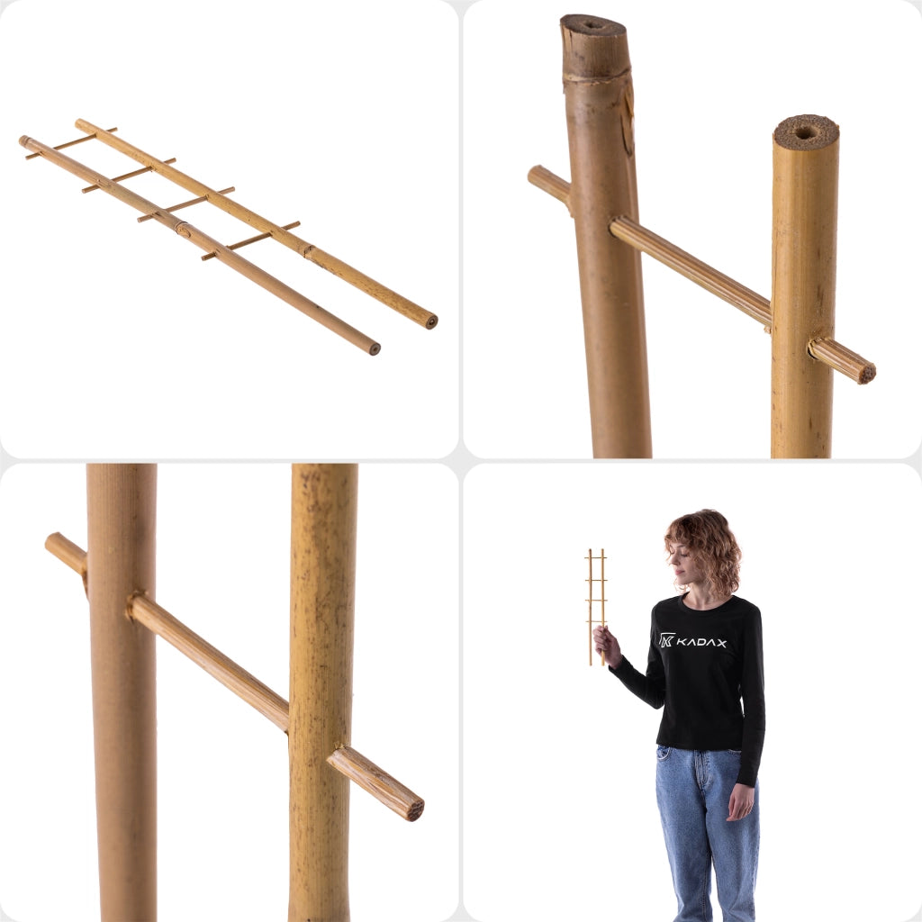 Scala di supporto per piante in bambù KADAX, 38 cm, per fiori, con doppio supporto