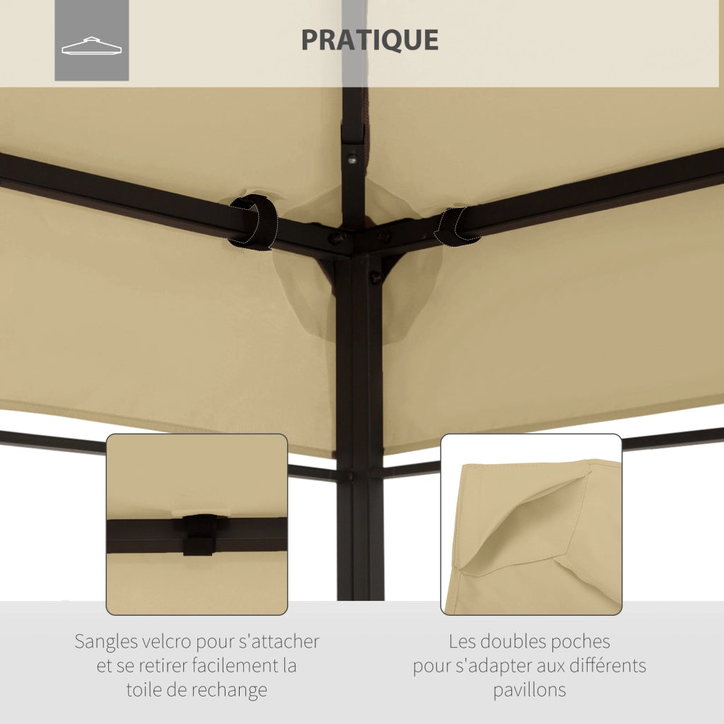 Telo di ricambio per gazebo da giardino 3x4m ¨C Xylo ¨C Poliestere beige 180g/m2