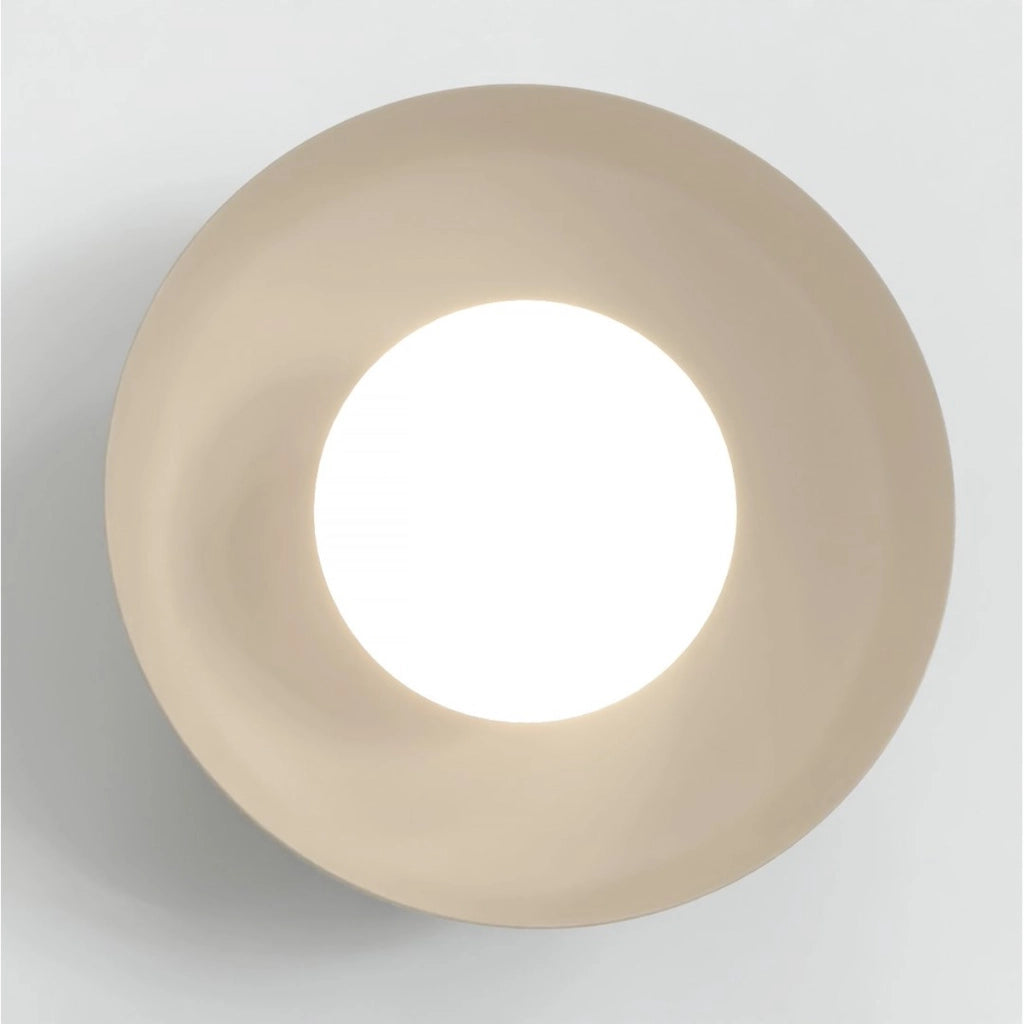 Lampada da parete Ozzy in acciaio mokka e diffusore in vetro