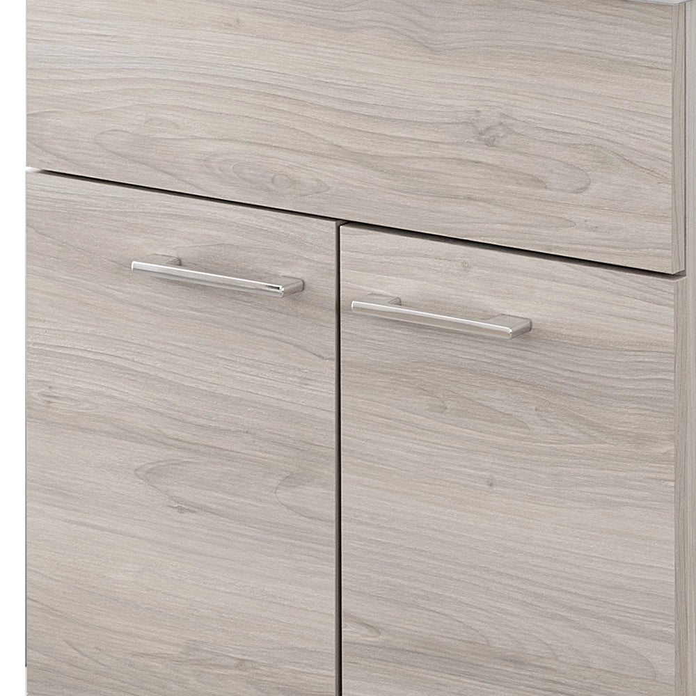 Mobile lavatoio 60x50 rovere grigio Moon con vasca in ceramica Dolomite