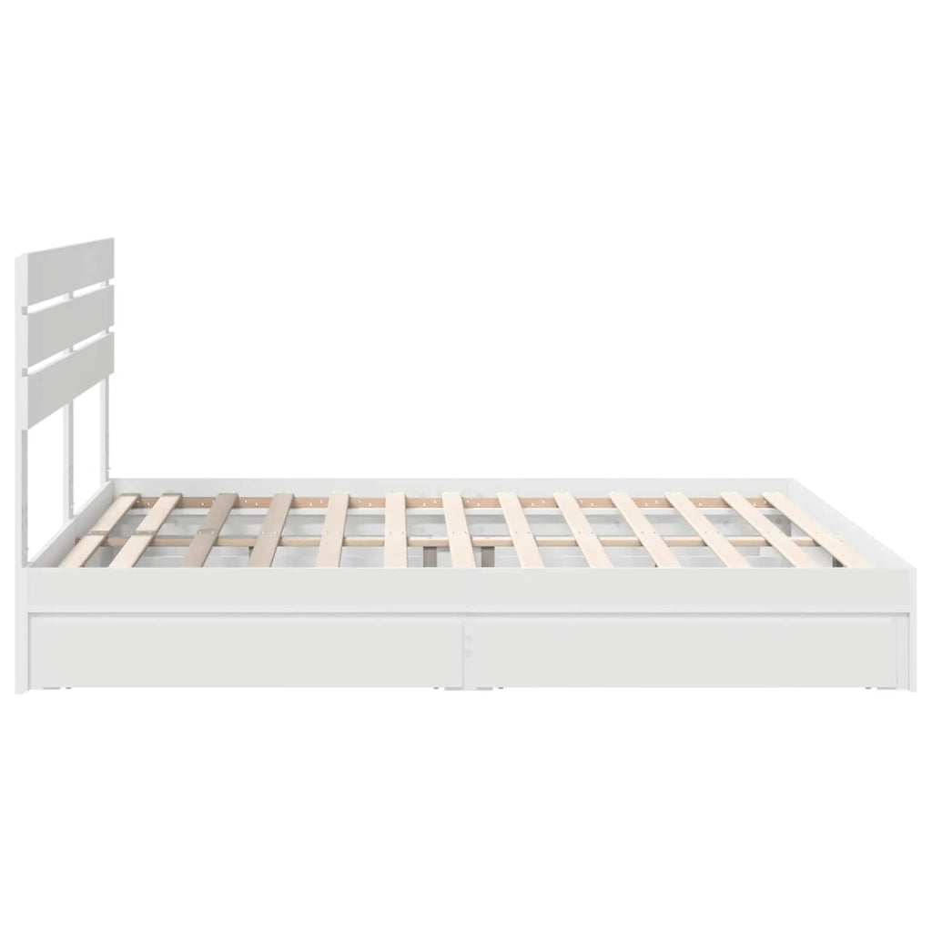 Letto con Contenitore Bianco 180 x 200 cm Legno multistrato 3411549