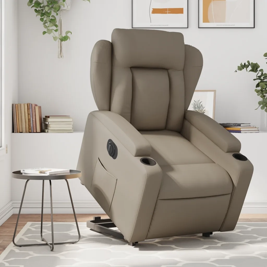 Poltrona Alzapersona Reclinante Elettrica Cappuccino Similpelle 3204564