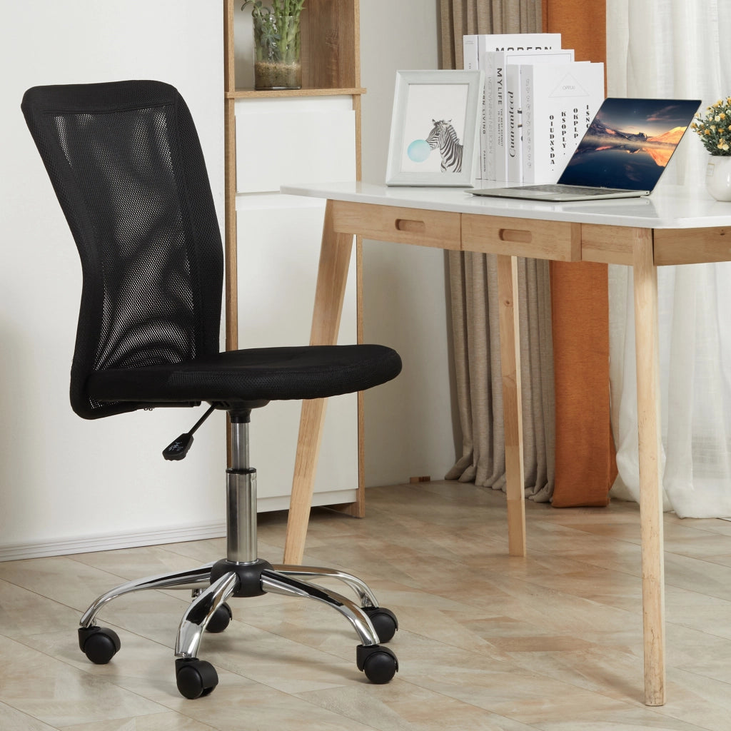 Sedia da Ufficio ¨C Zephmum ¨C Tessuto Grigio, Nero, 43x58x90-100 cm