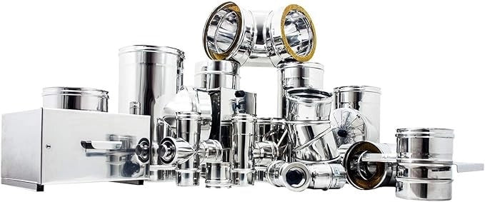 CANNA FUMARIA TUBO ACCIAIO INOX AISI 316 Monoparete 25cm -TUTTE LE MISURE- ø120