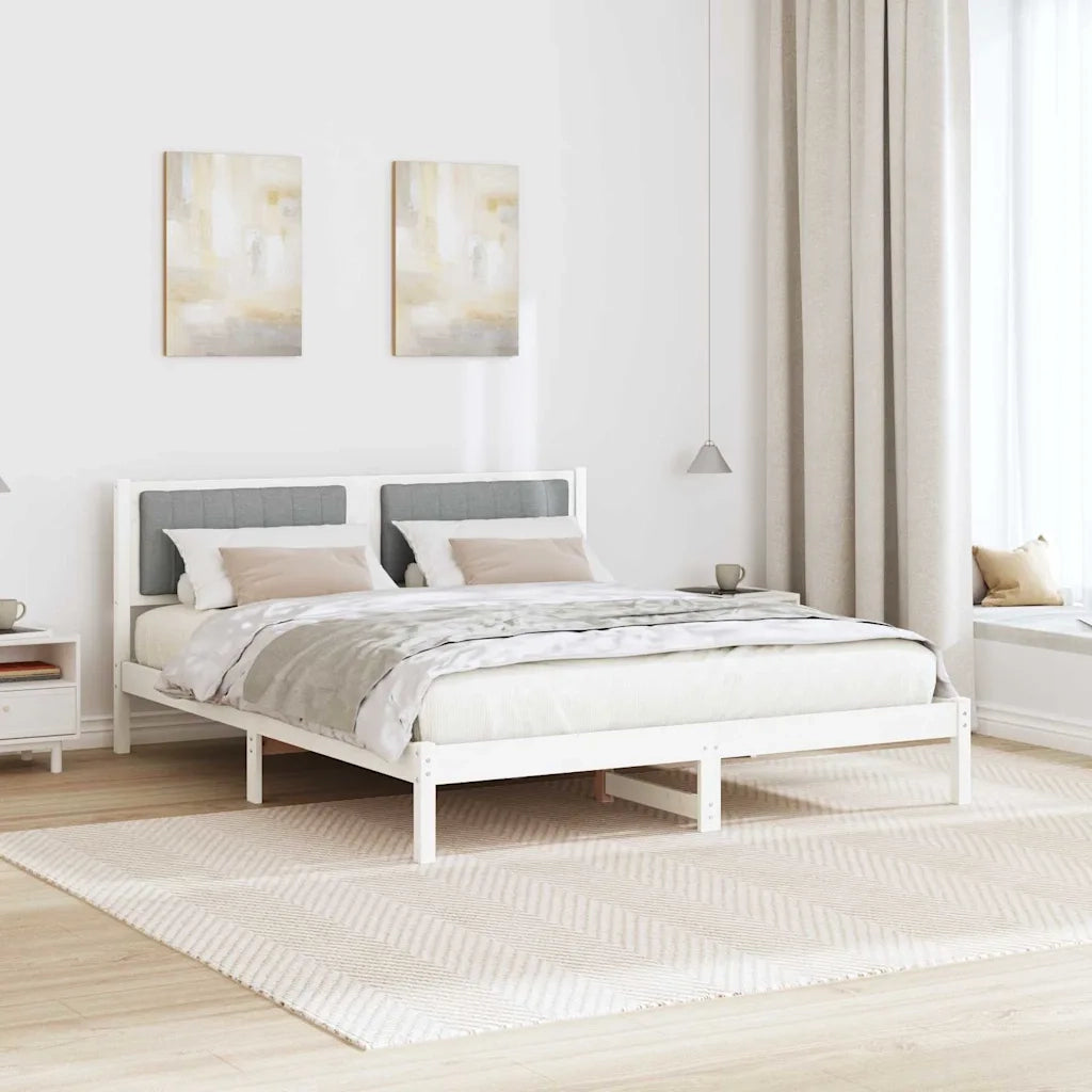 Letto con Testiera Rivestita Grigio chiaro 150 x 200 cm 878253