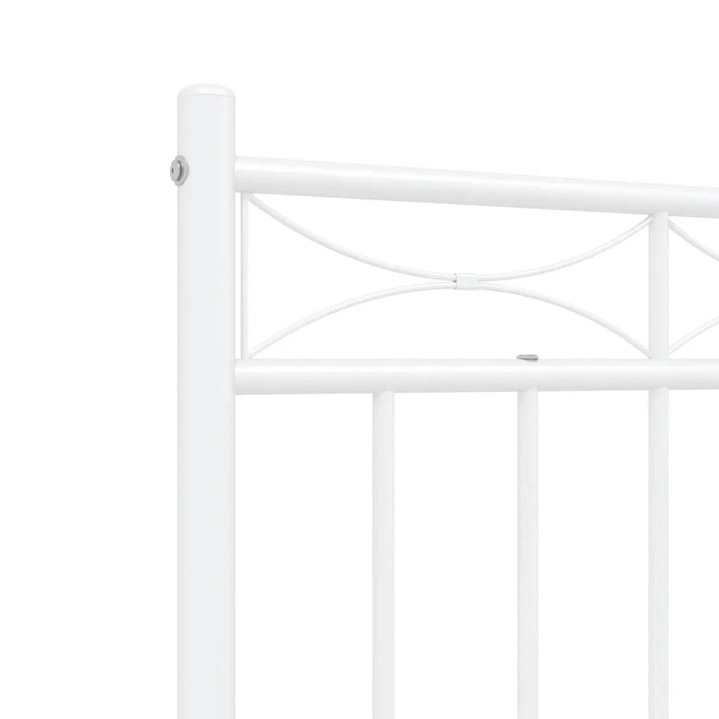 Giroletto con Testiera e Pediera-Struttura Letto Metallo Bianco 120x200 cm 976796
