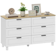 Cassettiera con 6 Cassetti ¨C zephmum ¨C Bianco Legno 120x38x71 cm