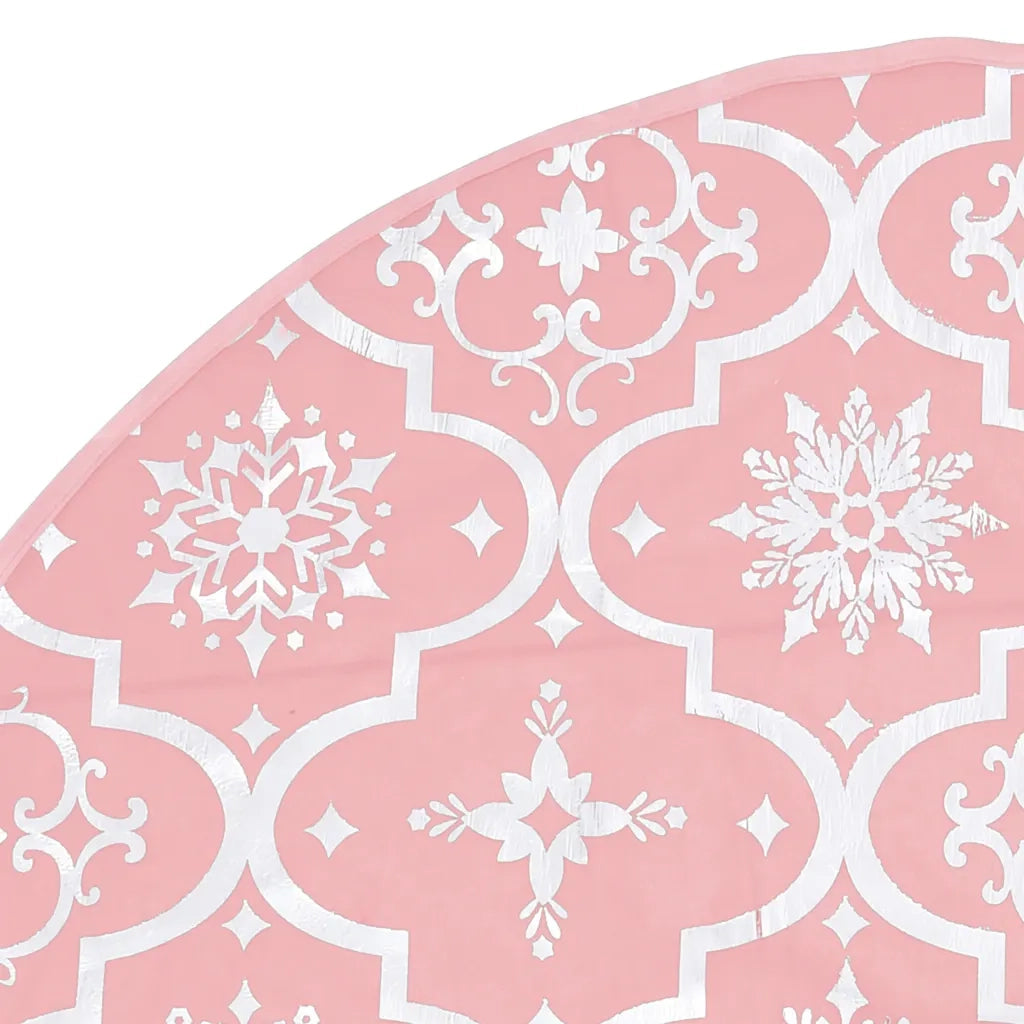 Gonna Albero Natale Raffinata con Calza-Decorazioni natalizie Rosa Tessuto 90 cm