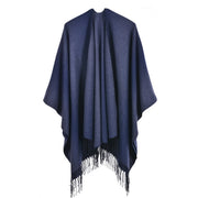Sciarpa jacquard da donna, stile street europeo e americano, con spacco, cappa spessa e calda