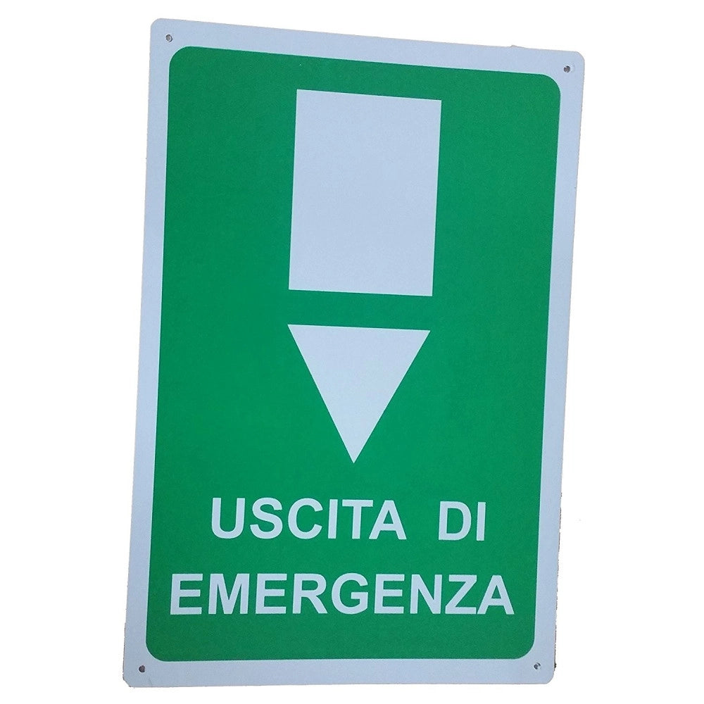 Trade Shop - Cartello Uscita Di Emergenza Segnaletica Direzionale Sicurezza Avvertimento -