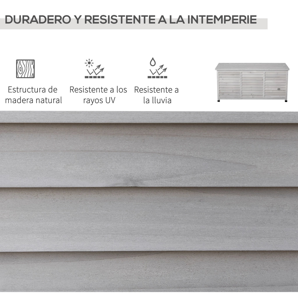 Cassa in Legno per Esterno 284L ¨C zephmum ¨C Grigio 127x56x60 cm