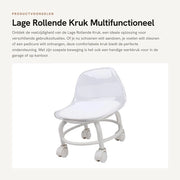 Sedile a rotelle multifunzionale - Sedia a rotelle bassa - Sedia a rotelle con sostegno per piedi - Sedia per cura dei piedi - Sedia compatta e pratica