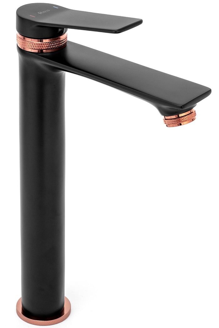 Rubinetto Da Lavabo Rea Viral Black-rose Gold High