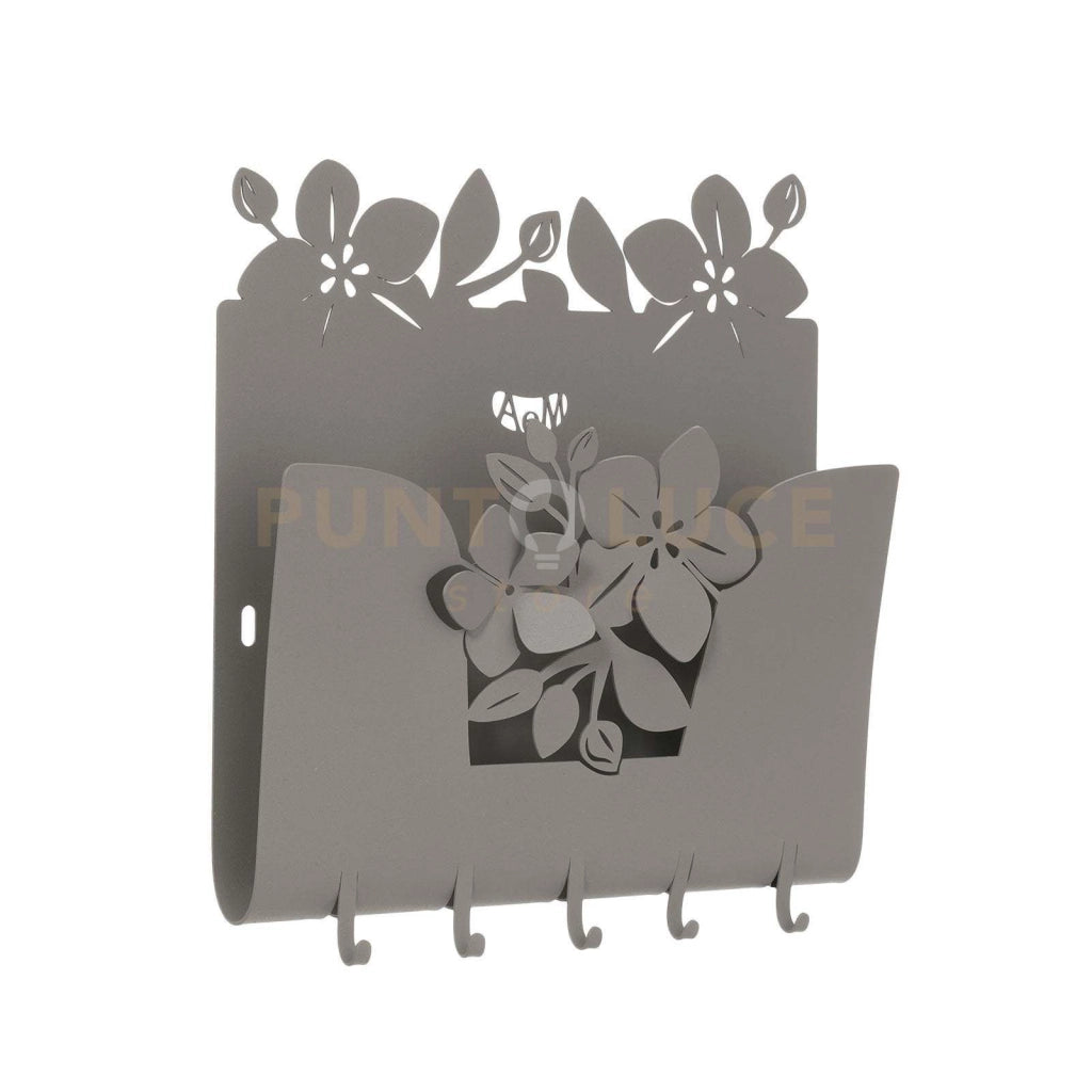 porta chiavi e porta lettere fior di loto Fango in Ferro 28x5x24cmh