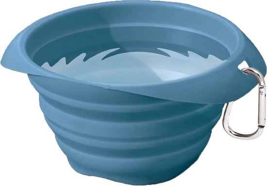 Kom per cibo per cani pieghevole, silicona BPA e PVC libera, adatta per cibo e acqua, capacità 700 ml, blu