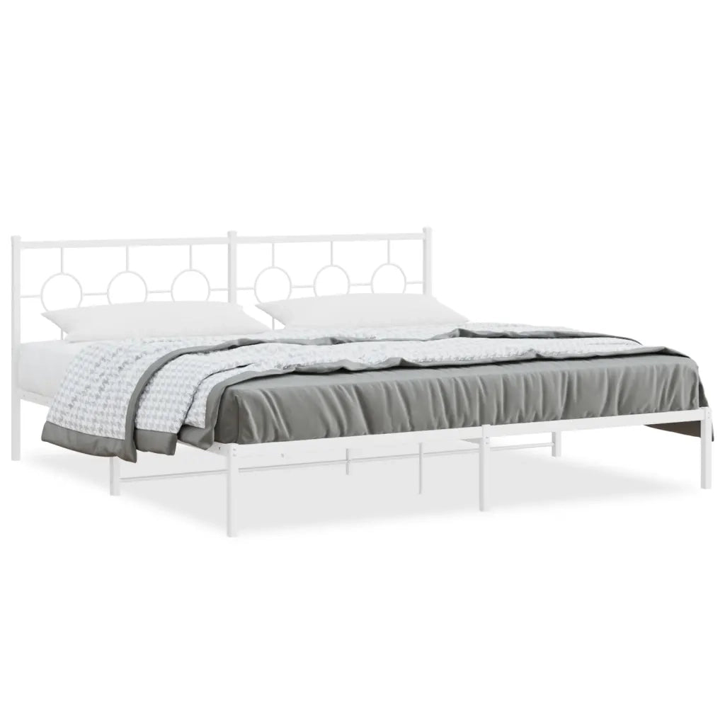 Giroletto con Testiera Metallo Bianco 193x203 cm