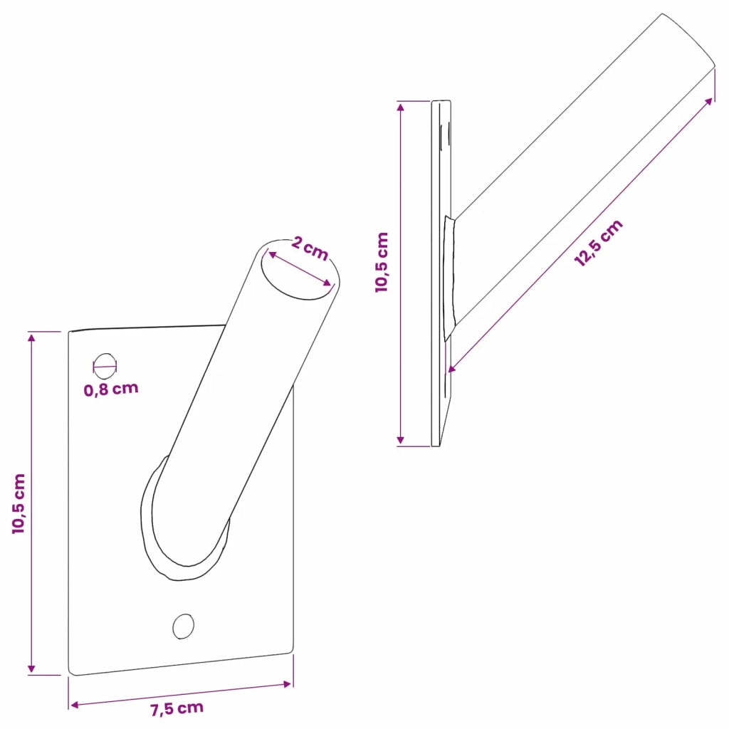 Supporto per Bandiera Nero 10,5 x 7,5 x 0,25 cm Acciaio 4106544