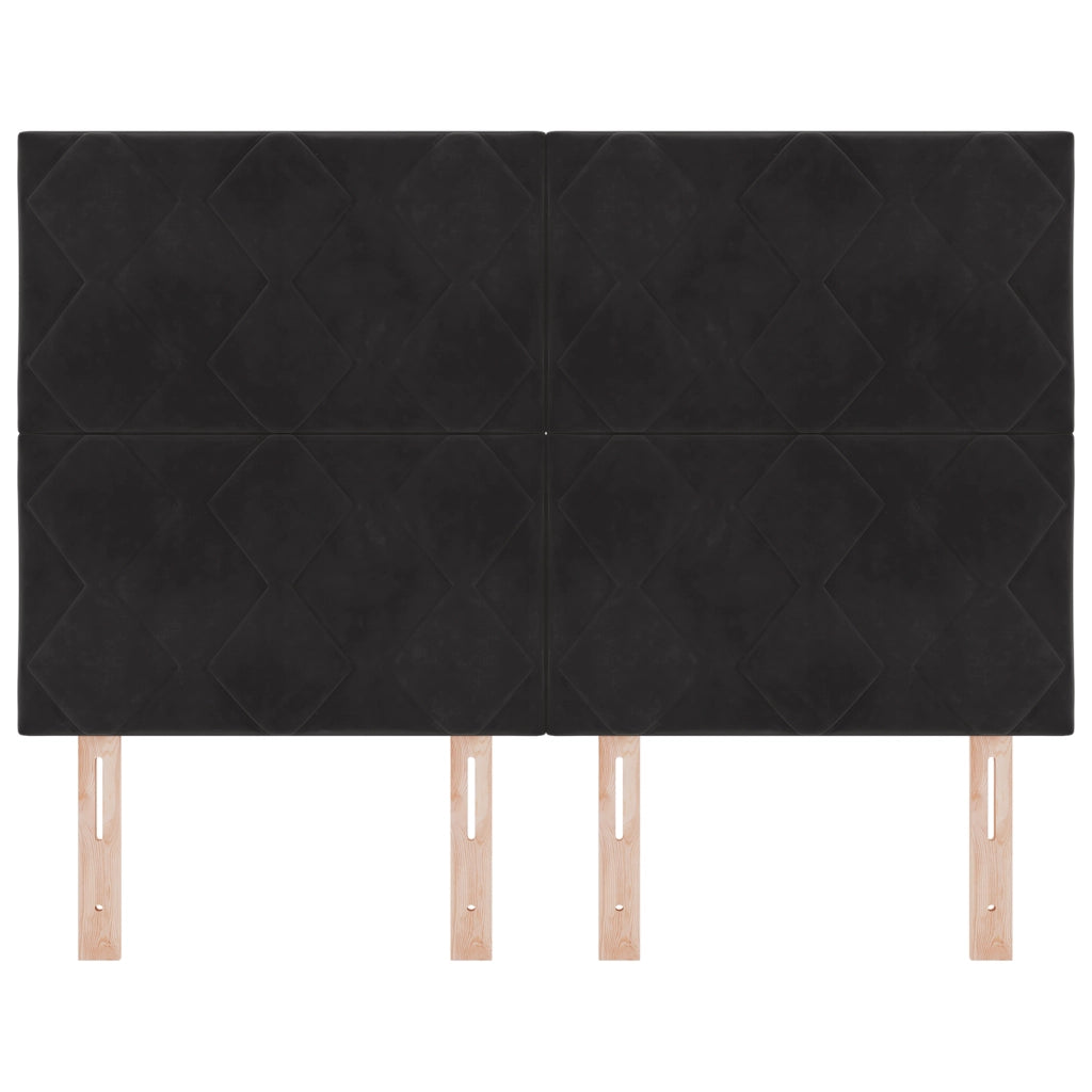 Testiera a Design a Blocchi di Diamante Nera 140 cm Velluto