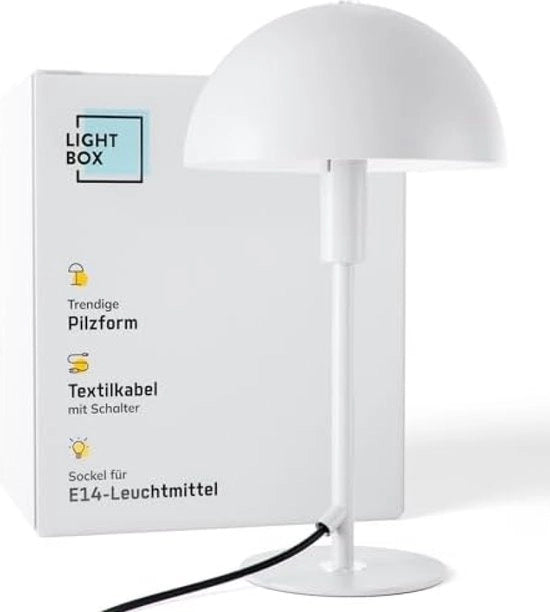 Lampada da Tavolo con Interruttore Pendente | Lampada LED per Ufficio e Tavolo da Scrivere | Accessorio per Ufficio e Tavolo con Fissaggio E14 | Realizzato in Metallo in Colore Argento Bianco