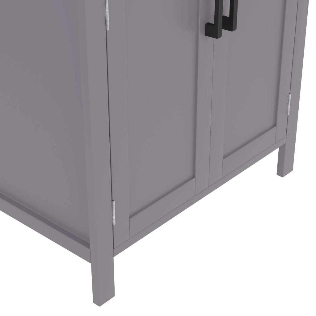 Mobile bagno freestanding grigio con lavabo in ceramica 60 cm