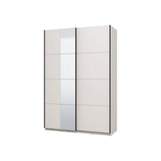 Armadio Camera da Letto Pasturo, Guardaroba Grande Appendiabiti, 145.5x217.5h cm Bianco Opaco