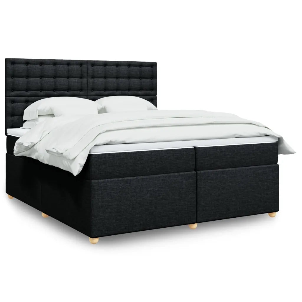 Giroletto a Molle con Materasso Nero 200x200 cm in Tessuto 3291403