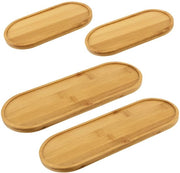 Scatola da Servire in Legno Massello - Ovale - 2 Misure - 17,5x8,8 cm / 28x10 cm - Sottopiano - Per Tè/Caffè - Design Duraturo