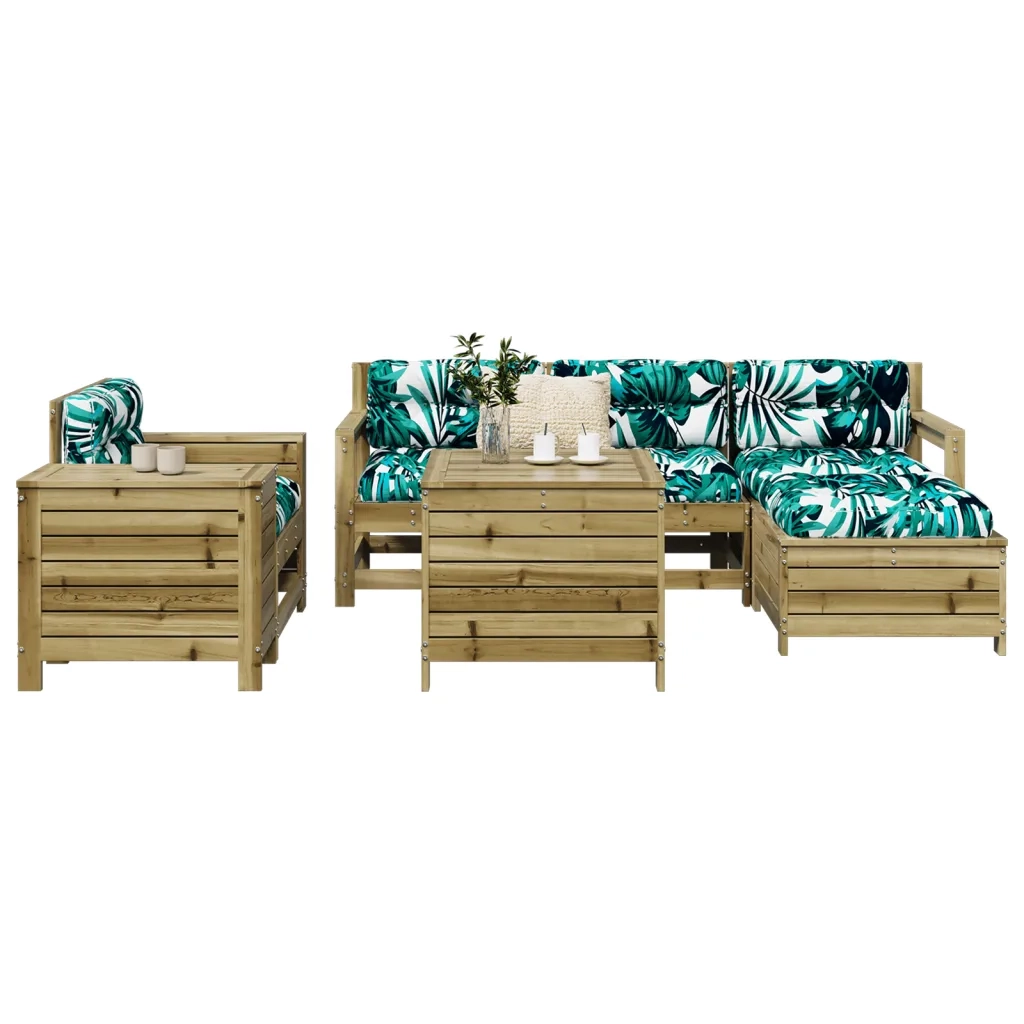 Set Divani da Giardino 7 pz in Legno Impregnato di Pino 3250551