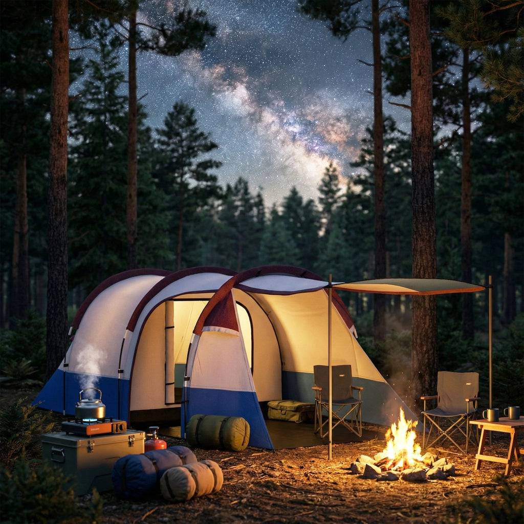 Tenda da Campeggio ¨C zephmum ¨C 420x200x150 cm Rosso Poliestere