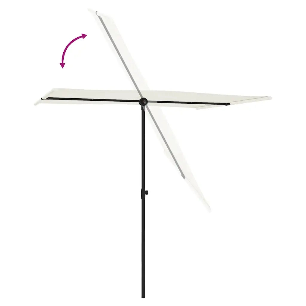 Ombrellone da Giardino-Ombrello da Balcone Palo in Alluminio 2x1,5 m Bianco Sabbia