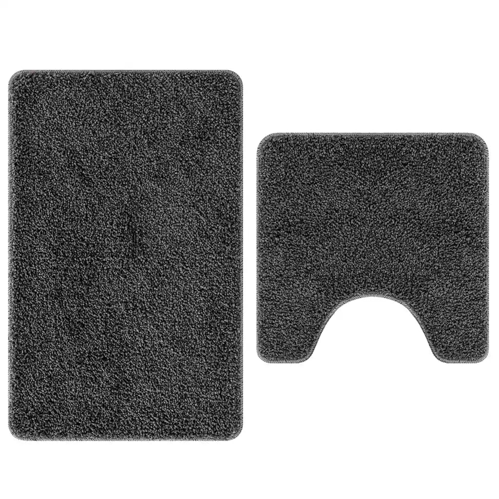 Set di tappetini antiscivolo per il bagno 2 pcs Grigio scuro PP 4019854