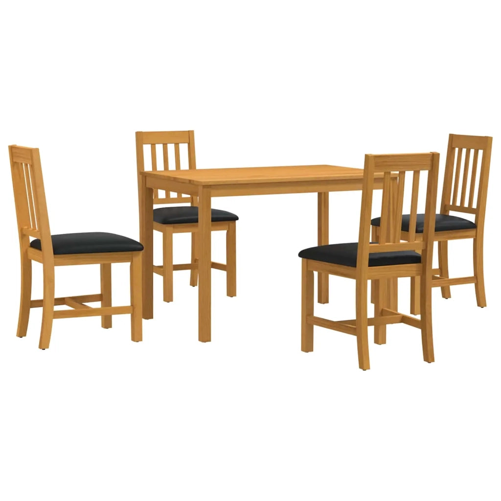 Set da pranzo 5 pz Nero Legno di Quercia Massello 3430237