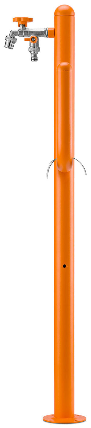 Fontana a Colonna Rubinetto Doppio in Ottone e Porta Tubo Arizona Belfer 42/ARZ Arancione