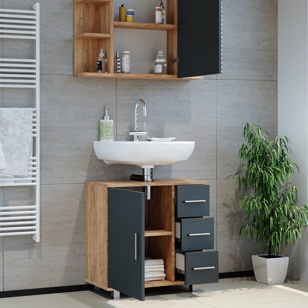 Vicco Set mobili bagno Rovere 2 parti
