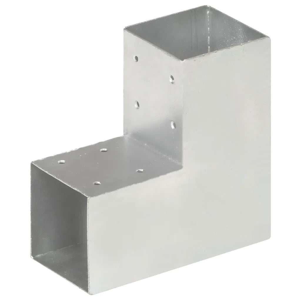Connettori per Pali a Forma di L 4 pz Metallo Zincato 91x91 mm cod mxl 58382