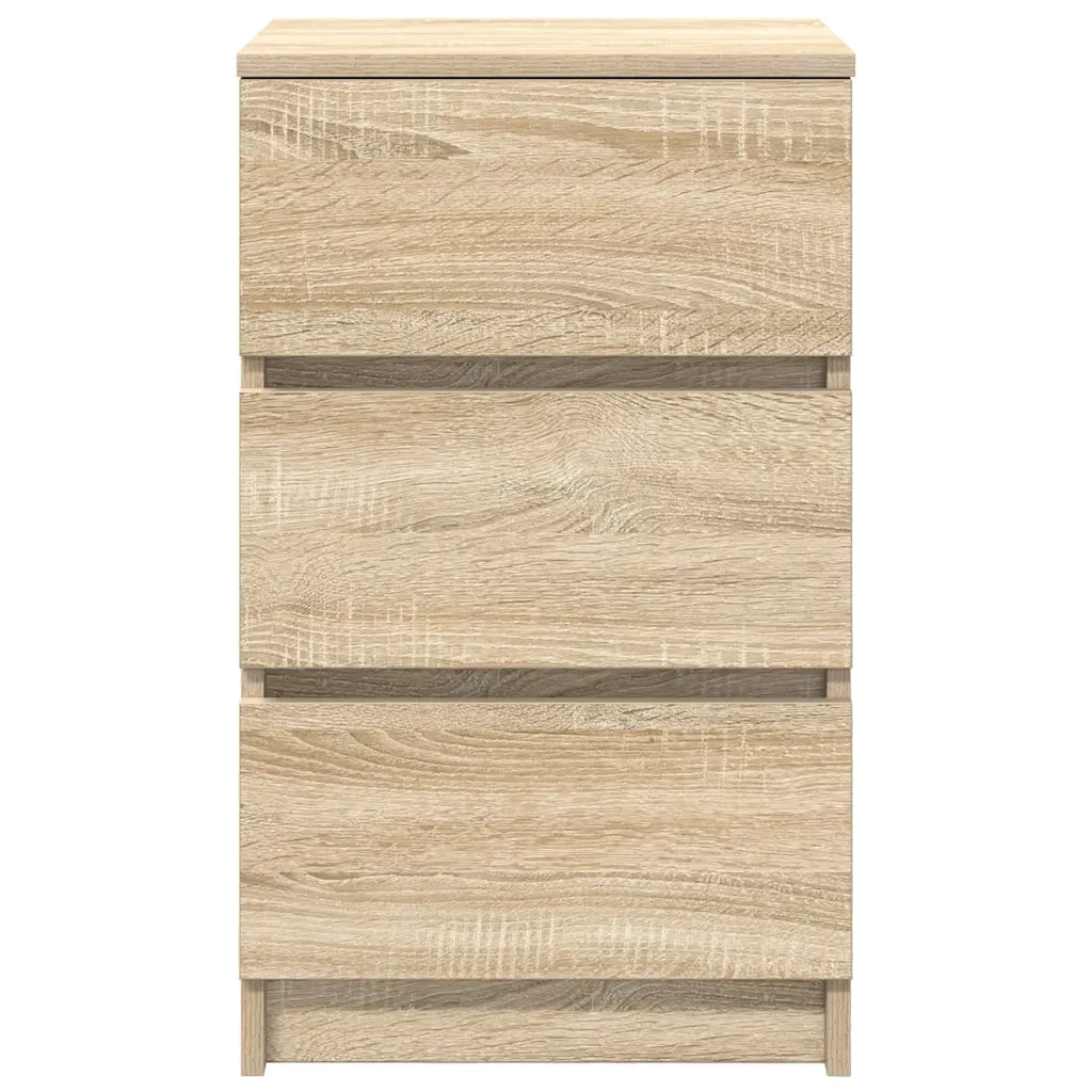 Comodino con 3 Cassetti-Tavolino da notte Rovere Sonoma 39x35x65 cm