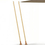 IDMarket - Set di 2 alberi per vele ombreggianti effetto legno H.220 cm con pali e basi in acciaio