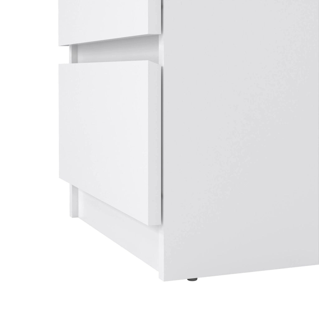 Cassettiera a tre Accudino, colore bianco lucido, cm 40 x 70 x 50